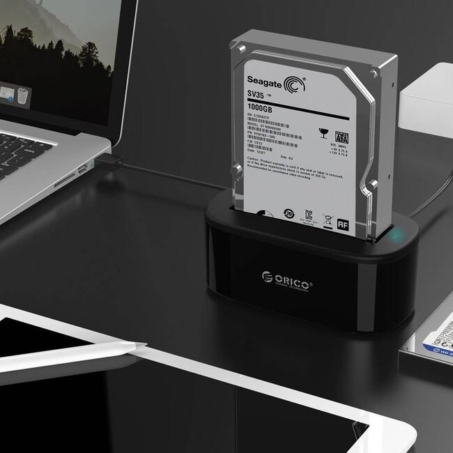 Orico Dockingstation für 2,5'' & 3,5'' SATA HDD/SSD - USB 3.0, Schwarz