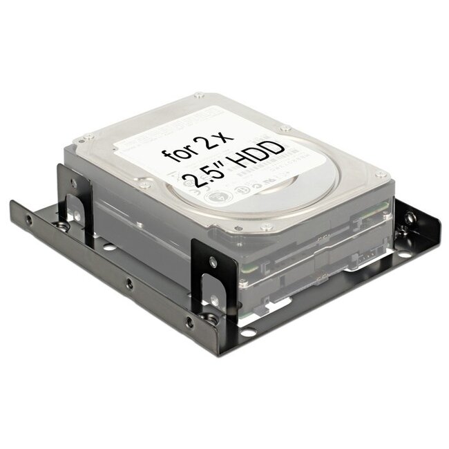 Premium 2x 2,5'' HDD/SSD auf 3,5'' Einbaurahmen / Schwarz