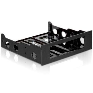 DeLOCK 3,5'' Festplatteneinbaurahmen auf 5,25'' Slot (Kunststoff) / Schwarz
