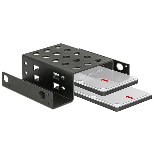2x 2,5'' HDD/SSD auf 5,25'' Einbaurahmen / schwarz
