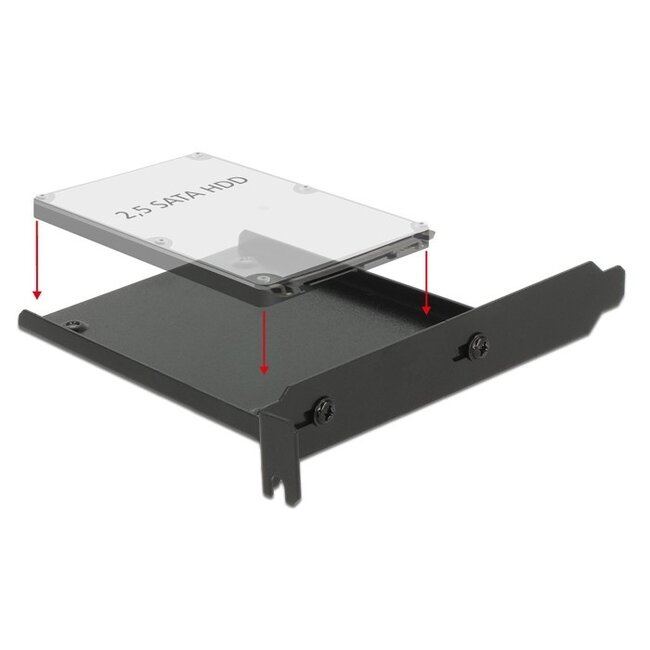 Premium 2,5'' HDD/SSD Montagerahmen für PCI/PCIe Slot – Schwarz