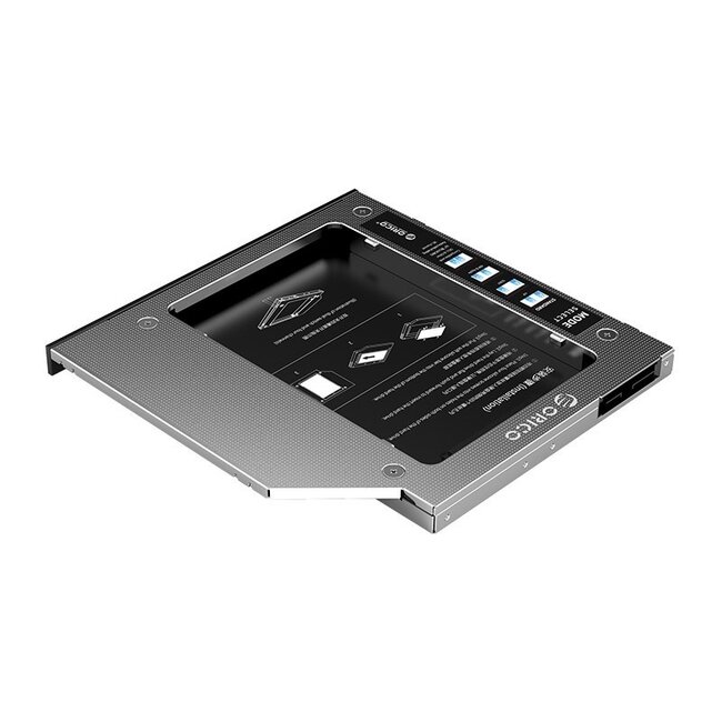 Orico 2,5'' SATA HDD/SSD auf 5,25'' Ultra Slim SATA Laufwerk (9-9,5mm) Caddy / Grau