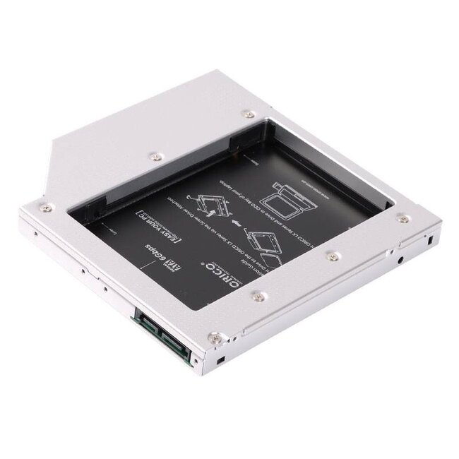 Orico 2,5'' SATA HDD/SSD auf 5,25'' Slim SATA Laufwerk (12,7mm) Caddy / Grau