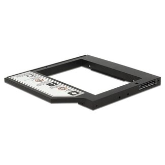 DeLOCK Premium 2,5'' SATA HDD/SSD auf 5,25'' Ultra Slim SATA Laufwerk (9,5mm) Caddy / Schwarz
