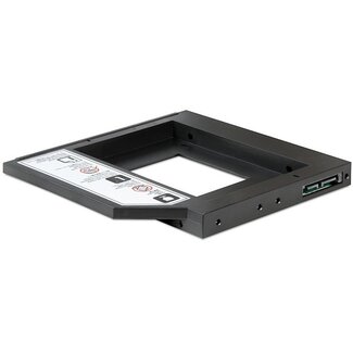 DeLOCK Premium 2,5'' SATA HDD/SSD auf 5,25'' Slim SATA Laufwerk (12,7mm) Caddy / Schwarz