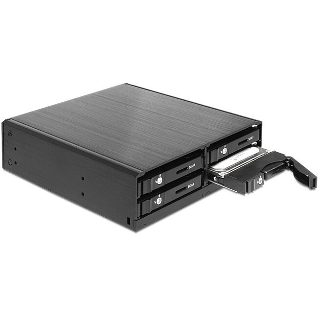 Premium 4x 2,5'' HDD/SSD auf 5,25'' Slot Mobile Rack / Schwarz