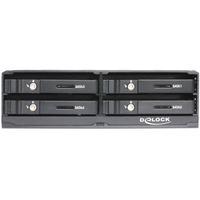 Premium 4x 2,5'' HDD/SSD auf 5,25'' Slot Mobile Rack / Schwarz