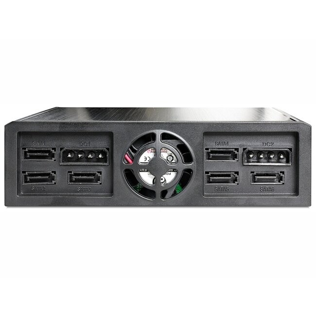 Premium 6x 2,5'' HDD/SSD auf 5,25'' Slot Mobile Rack / Schwarz