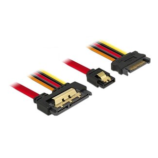 DeLOCK SATA-zu-SATA Daten- und Stromkabel - SATA600 - 6 Gbit/s - 0,30 m