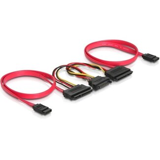 DeLOCK SATA Daten- und Stromkabel Splitter - SATA300 - 3 Gbit/s - 0,50 m