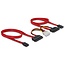 2x SATA auf 2x SATA Daten- und 1x Molex Stromkabel - SATA300 - 3 Gbit/s - Rot - 0,5 m