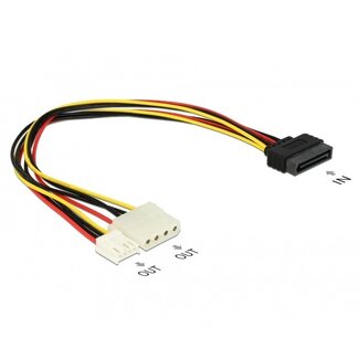 DeLOCK SATA (m) auf Floppy (w) + Molex (w) Stromkabel - 0,15 m