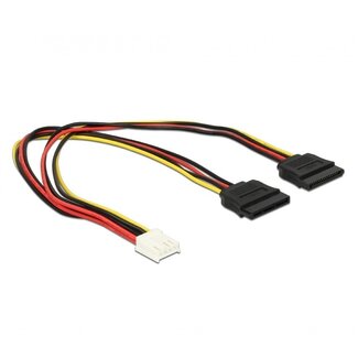 DeLOCK Floppy (m) - 2x SATA (m) Stromkabel - 0,30 Meter