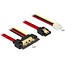Floppy + SATA Datenkabel zu SATA Daten & 5V+12V Stromkabel - SATA600 - 6 Gbit/s - Rot - 0,30 m