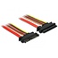 SATA Daten- und Stromverlängerungskabel - 3,3V + 5V + 12V - SATA600 - 6 Gbit/s - 0,30 m