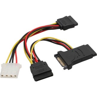 InLine SATA (m) auf 3x SATA (w) & 1x Molex (w) Verteilerkabel - 0,15 m