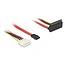 SATA 90° auf SATA Daten- und Molex Stromkabel - SATA600 - 6 Gbit/s - Rot - 0,30 m