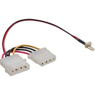 Cablexpert Molex 3-Pin Gehäuselüfter (m) + Molex Stromkabel (w) - 0,15 m