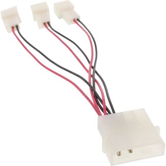 InLine Molex (m) - 3x 3-Pin Gehäuselüfter 5V (m) Stromkabel - 0,15 m