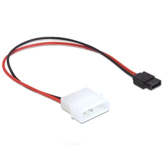DeLOCK Slim SATA (w) - Molex (m) Kabel - 0,25 Meter