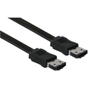 DeLOCK eSATA Datenkabel flach SATA300 3 Gbit/s Schwarz 2 Meter