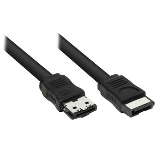 DeLOCK eSATA - SATA Datenkabel flach - SATA300 - 3 Gbit/s - Schwarz - 1 Meter