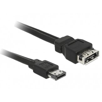 DeLOCK Power over eSATA (eSATAp) zu eSATA, eSATAp und USB-A Kabel - SATA300 - 3 Gbit/s / Schwarz - 1 Meter