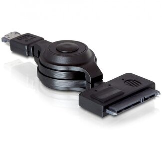 DeLOCK Power over eSATA (eSATAp) zu SATA 22-poliges ausziehbares Kabel für 2,5'' HDD (5V) - SATA300 - 3 Gbit/s / Schwarz - 1,2 m