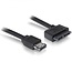 Power over eSATA (eSATAp) zu Slim SATA Kabel für Slimline SATA Laufwerke (5V) - SATA300 - 3 Gbit/s / Schwarz - 0,50 m