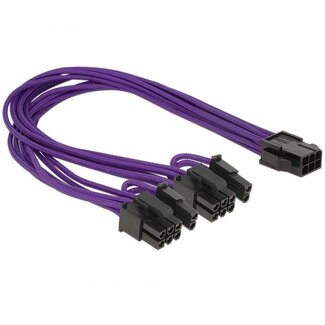 DeLOCK Premium PCIe 6-Pin (m) auf 2x PCIe 8-Pin (6+2) (w) Stromkabel - 0,30 m