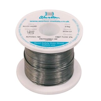 Warton Metals Premium bleihaltiges Lötzinn 1mm - 250g