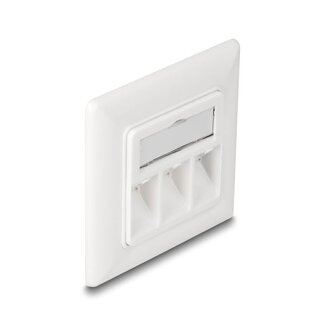 DeLOCK Wandsteckdose für 3 Keystone-Module / Weiß (RAL9010)