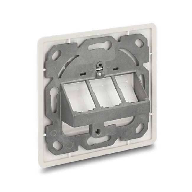 Wandsteckdose für 3 Keystone-Module / Weiß (RAL9010)