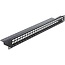 Delock 19 Zoll Patchpanel mit Kabelführung | 24 Keystone Module | 1U | Schwarz