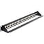 Delock 19 Zoll Patchpanel mit Kabelführung | 24 Keystone Module | 1U | Schwarz