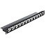 Delock 19 Zoll Patchpanel mit Kabelmanagement | für 24 Keystone Module | versetzte Ports | 1U | schwarz