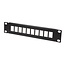 10 Zoll Patchpanel | für 10 Keystone-Module | 1U | Schwarz