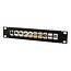 10 Zoll Patchpanel | für 10 Keystone-Module | 1U | Schwarz