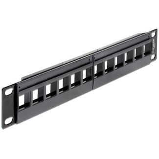 DeLOCK Delock 10 Zoll Patchpanel | 12 Keystone Module | 1U | Schwarz