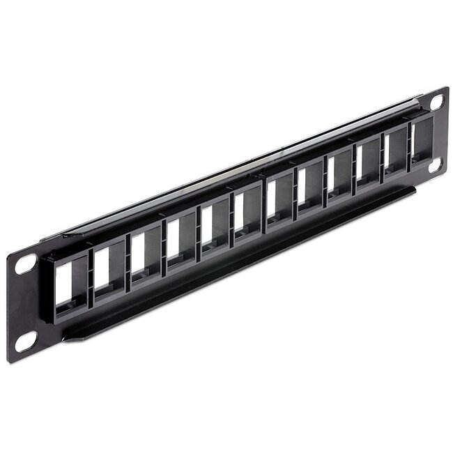 Delock 10 Zoll Patchpanel | 12 Keystone Module | 1U | Schwarz