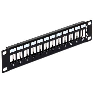 DeLOCK Delock 10 Zoll Patchpanel | 12 Keystone Module | 1U | Schwarz