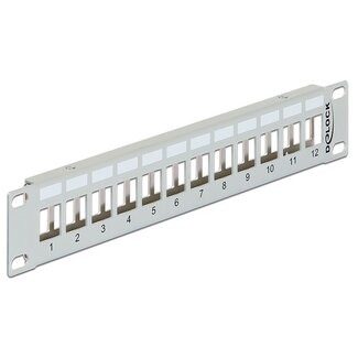 DeLOCK Delock 10 Zoll Patchpanel | 12 Keystone Module | 1U | Grau