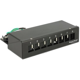DeLOCK Desktop Patchpanel für 8 Keystone-Module / Schwarz