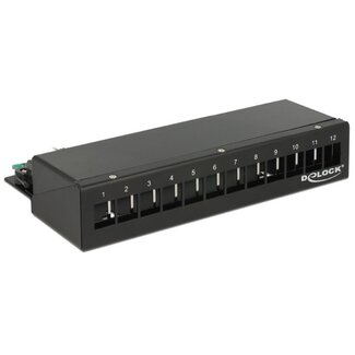 DeLOCK Desktop-Patchpanel für 12 Keystone-Module / Schwarz