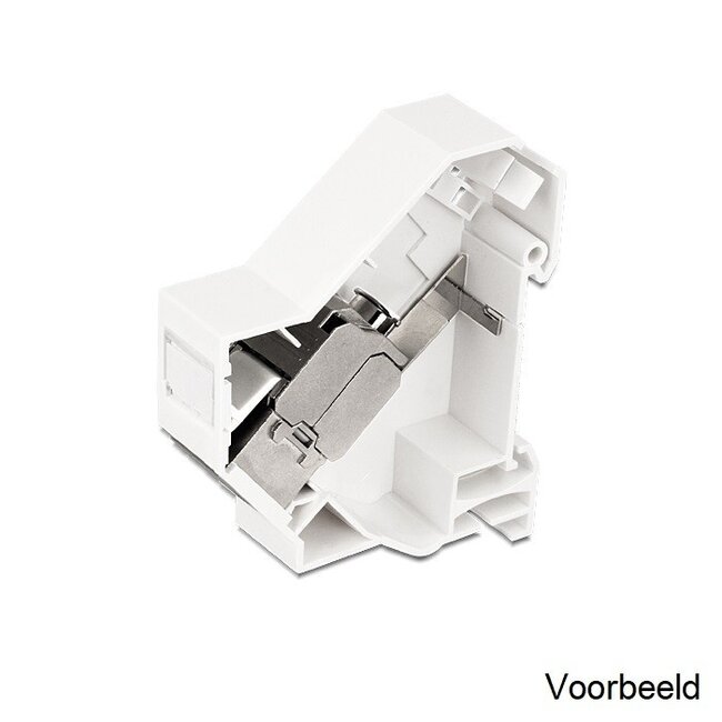 DIN-Schienenhalter für 1 Keystone-Modul mit Erdung / Weiß