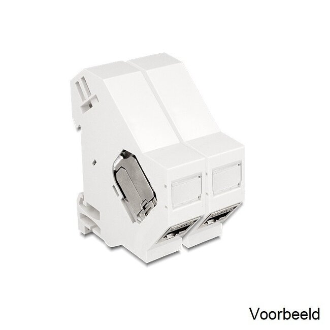DIN-Schienenhalter für 1 Keystone-Modul mit Erdung / Weiß