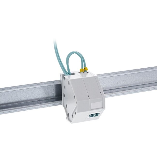 DIN-Schienenhalter für 1 Keystone-Modul mit Zugentlastungshalterung / Grau