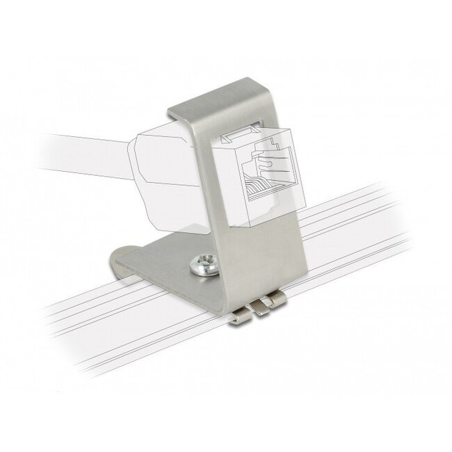 DIN-Schienenrahmen für 1 Keystone-Modul / Edelstahl