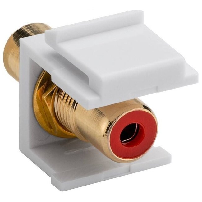 Keystone Modul Cinch RCA (m) - Cinch RCA Audio Rechts (Rot) Vergoldet / Weiß