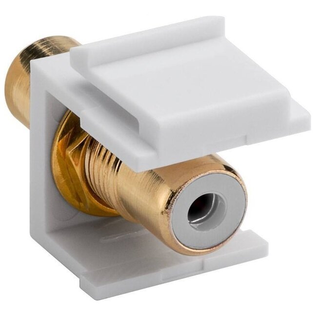 Keystone Modul Cinch RCA (m) - Cinch RCA (m) Audio links vergold / weiß
